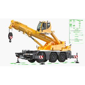 3D Compact Mobile Crane Liebherr LTC 1050 31 Rigged